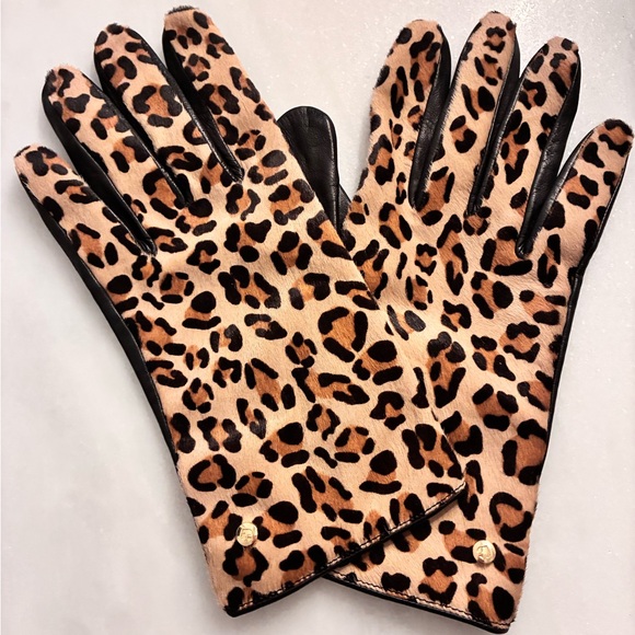 kate spade Accessories - Kate Spade Black leather leopard calf hair women XL NWOT